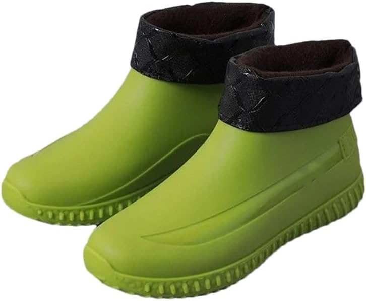 

Мужские короткие резиновые сапоги Wjnvfioo Fashion, непромокаемые, с противоскользящей подошвой, для кухни, автомойки, износостойкая водонепроницаемая обувь, En8 and Padded