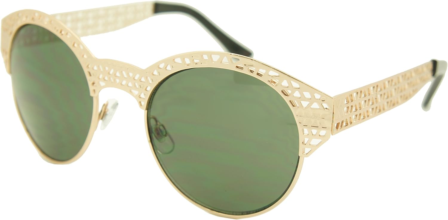 

Солнцезащитные очки ColorViper Vintage Hippie Retro Metal Round Circle Frame MTVR9113 (3115 матовые золотисто-зеленые линзы, один цвет) COLOR VIPER, 3115 Matte Gold / Green Lens