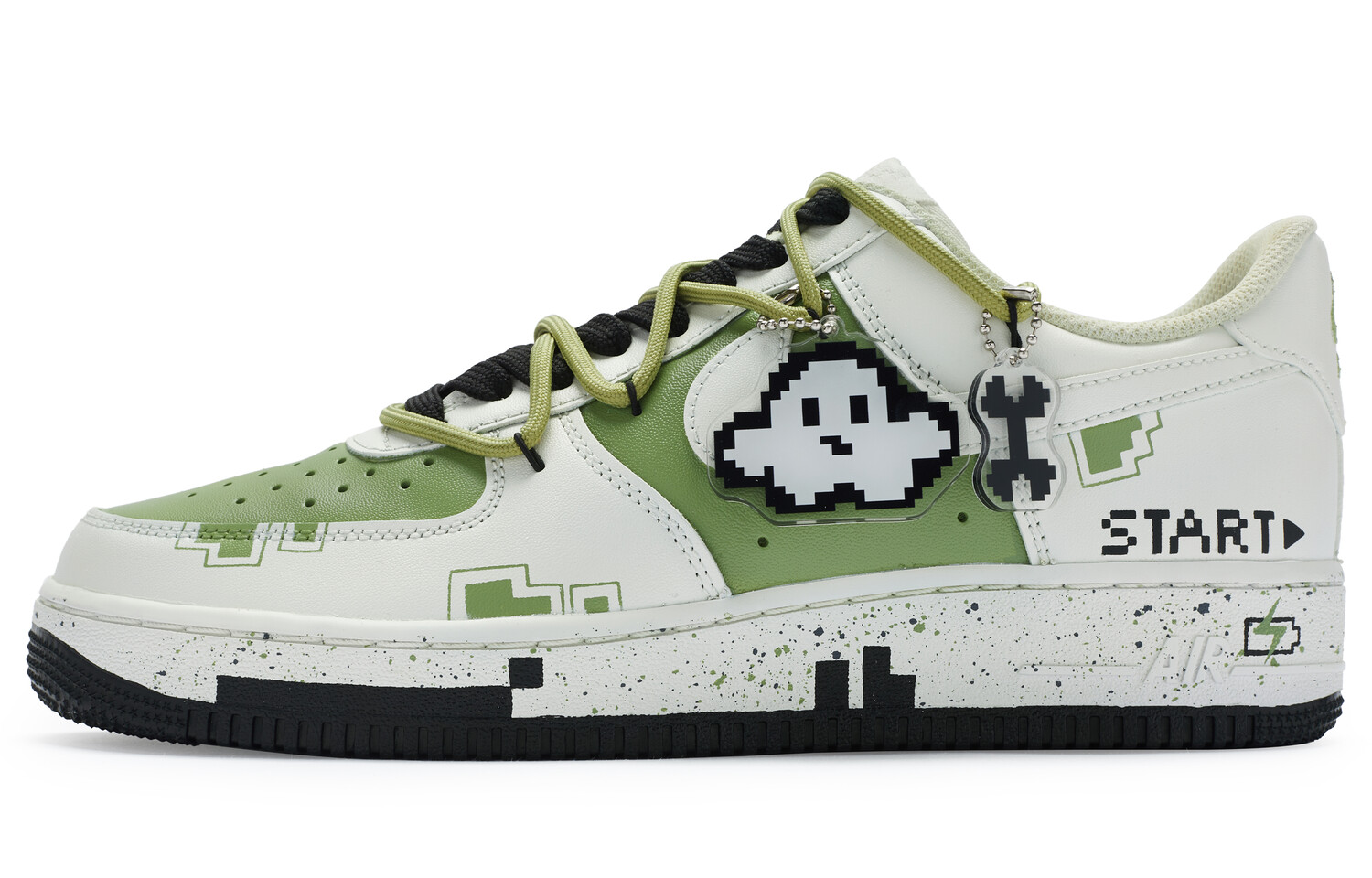 

Кроссовки Nike Air Force 1 Skateboard Shoes Men Low-Top Ecru/Green Black