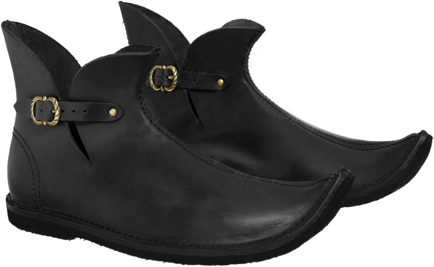 

Мужские средневековые короткие кожаные ботинки с заостренным носком и изогнутым заостренным дизайном, ренессансные ботинки для ролевых игр, пиратские ботинки Houdbdol, черный