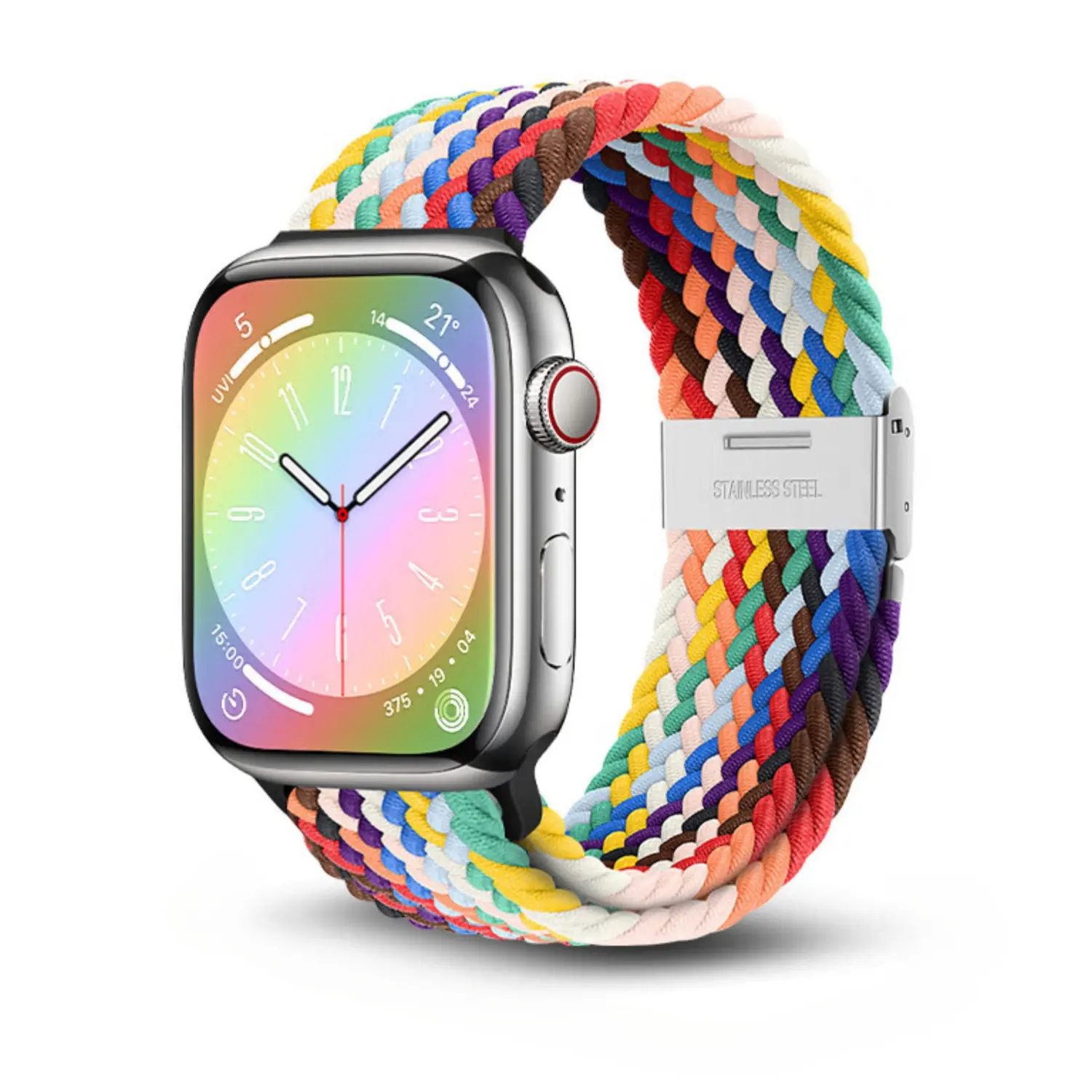 

Wepro Часы Strap Apple Compatibility Nylon Material 120mm~205mm, 【Upgraded weaving】Rainbow color