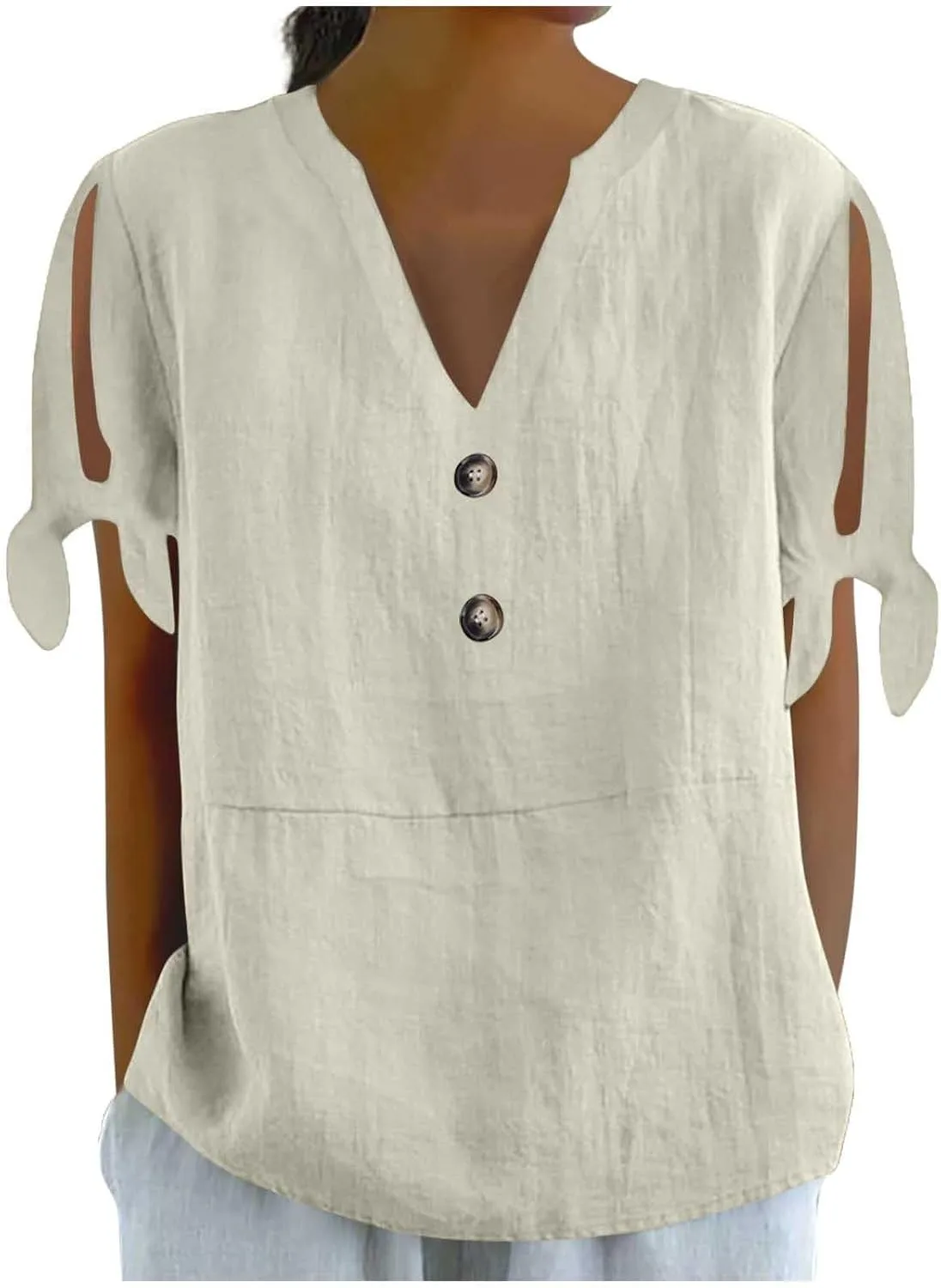 

Женская блузка с V-образным вырезом и пуговицами спереди AKTCVVJ