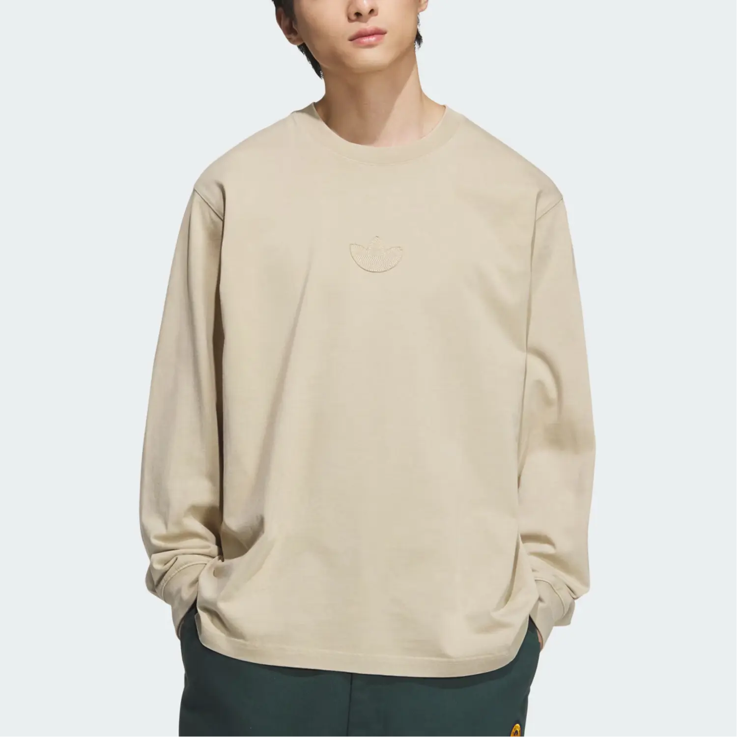 Футболка с длинными рукавами мужская золотая Adidas Originals, цвет Gold — фото 2
