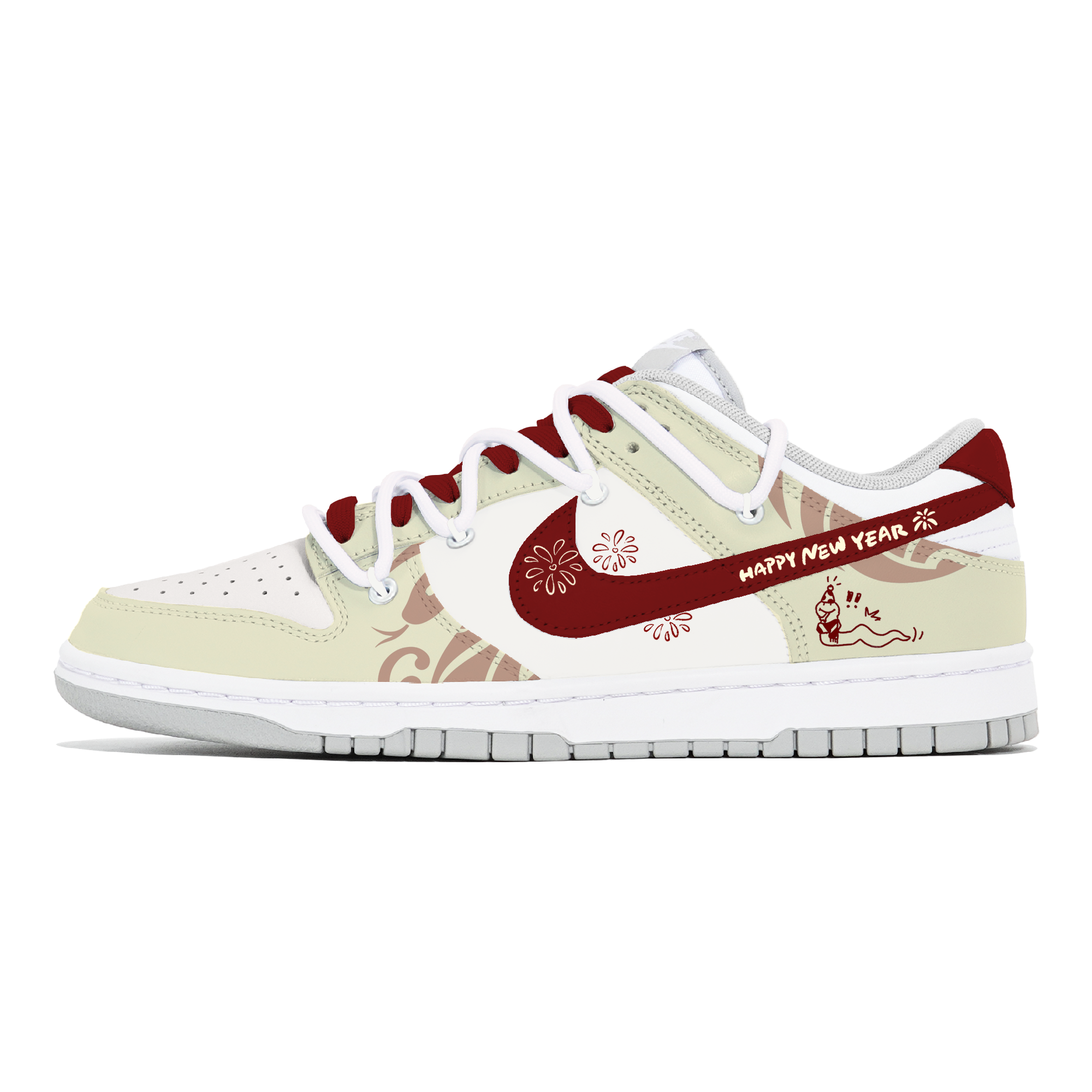 

Nike Кроссовки для скейтбординга Dunk, износостойкие, низкие, мужские, белые, красные