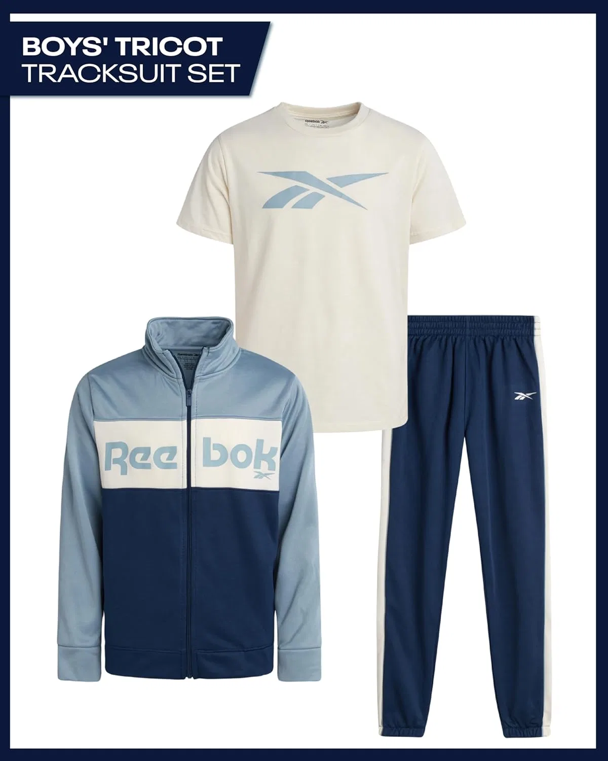 Детский спортивный костюм Reebok, 3 предмета, Batik Blue — фото 2