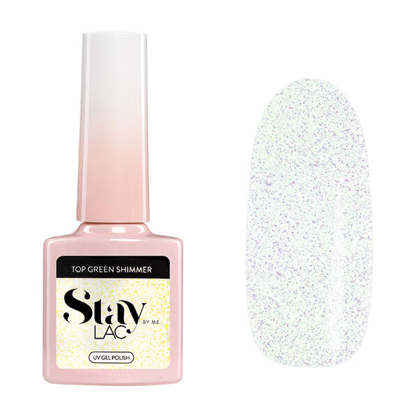

Гибридный лак для ногтей, 5 мл Staylac Green shimmer
