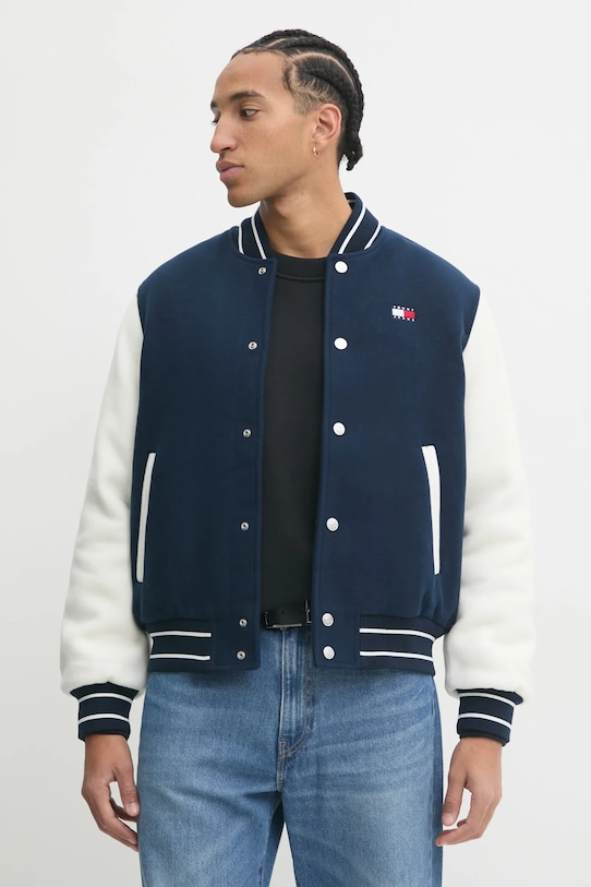 

Куртка с добавлением шерсти Tommy Jeans, темно-синий