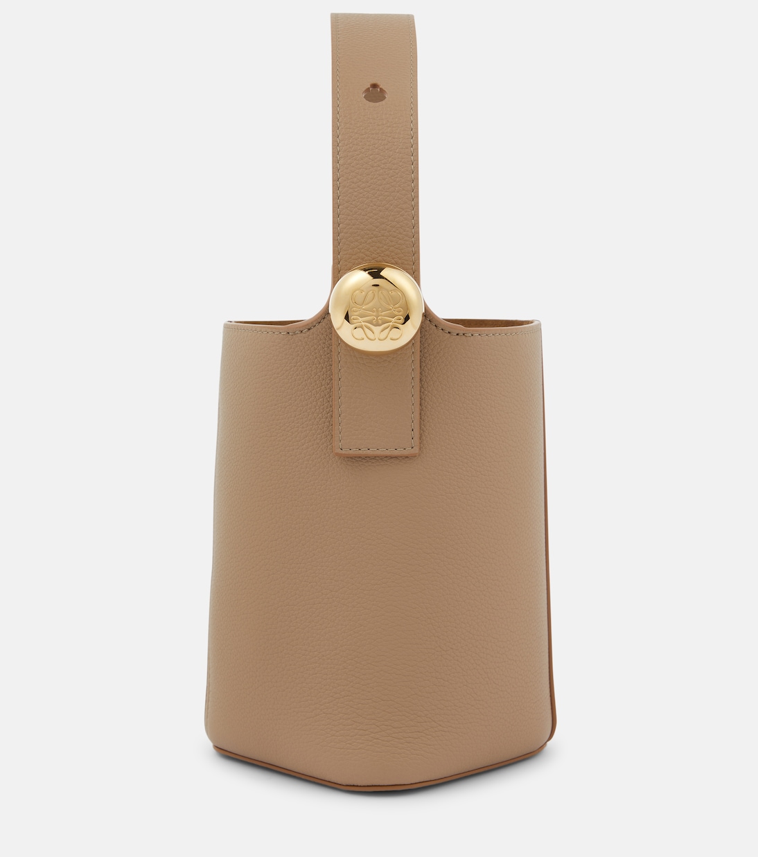 

Мини-кожаная сумка-ведерко Pebble Loewe, песочный