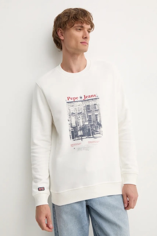 

Хлопковая толстовка SOREN CREW Pepe Jeans, бежевый