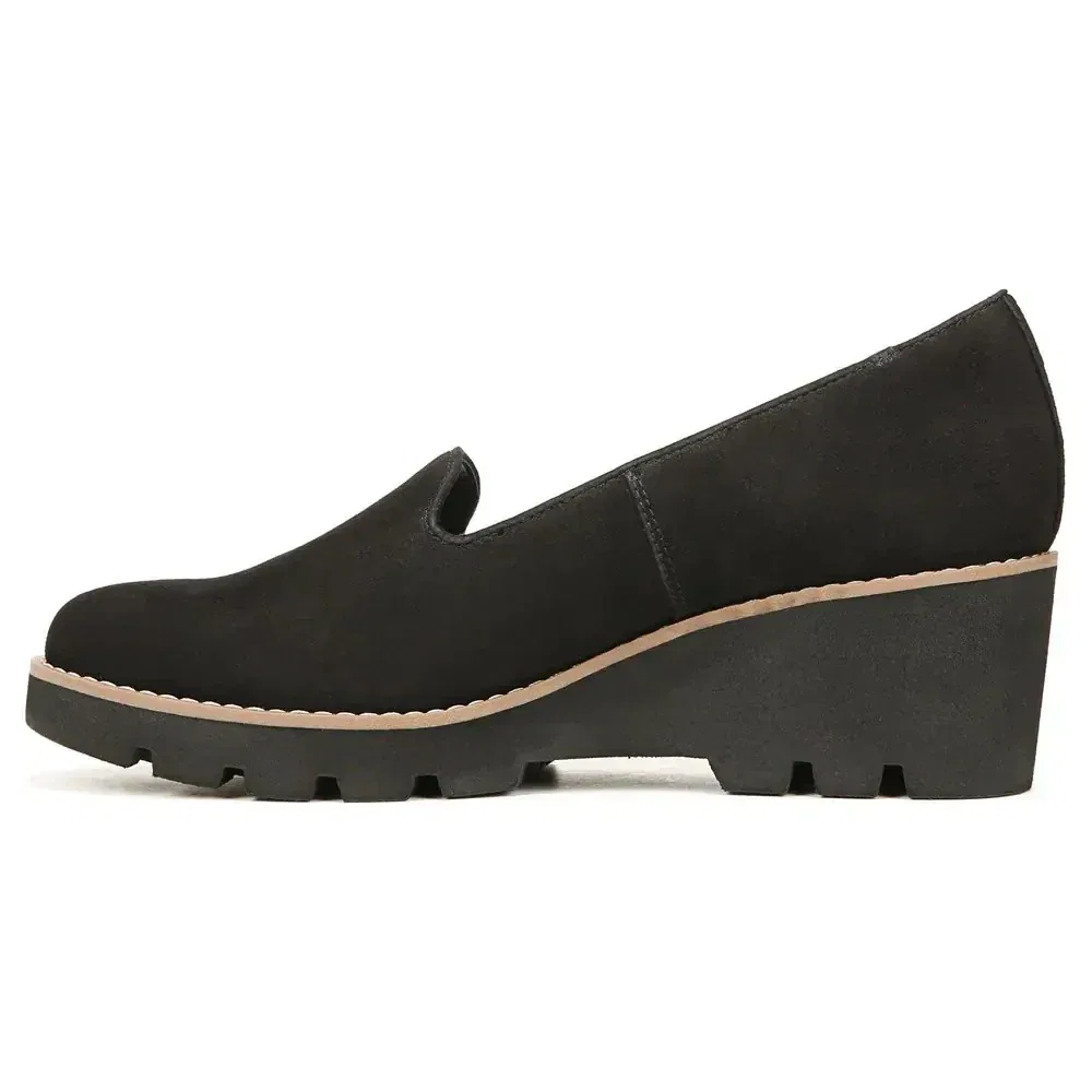 Мужские лоферы на танкетке Vionic Willa Wedge Flat из черной замши, модель VER1123 — фото 4