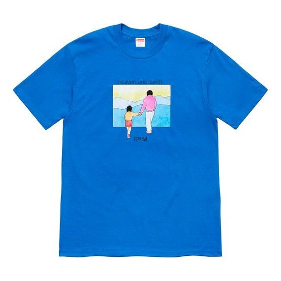 

Футболка fw19 week 1 heaven and earth slate tee Supreme, синий