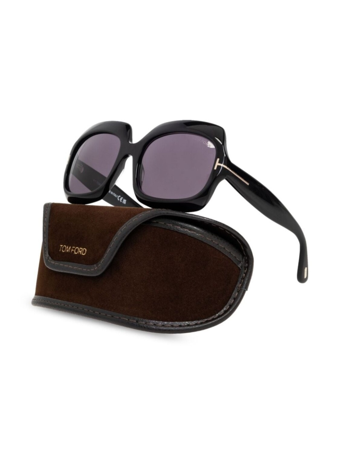 TOM FORD Eyewear солнцезащитные очки FT1155 с большой оправой, черный — фото 3