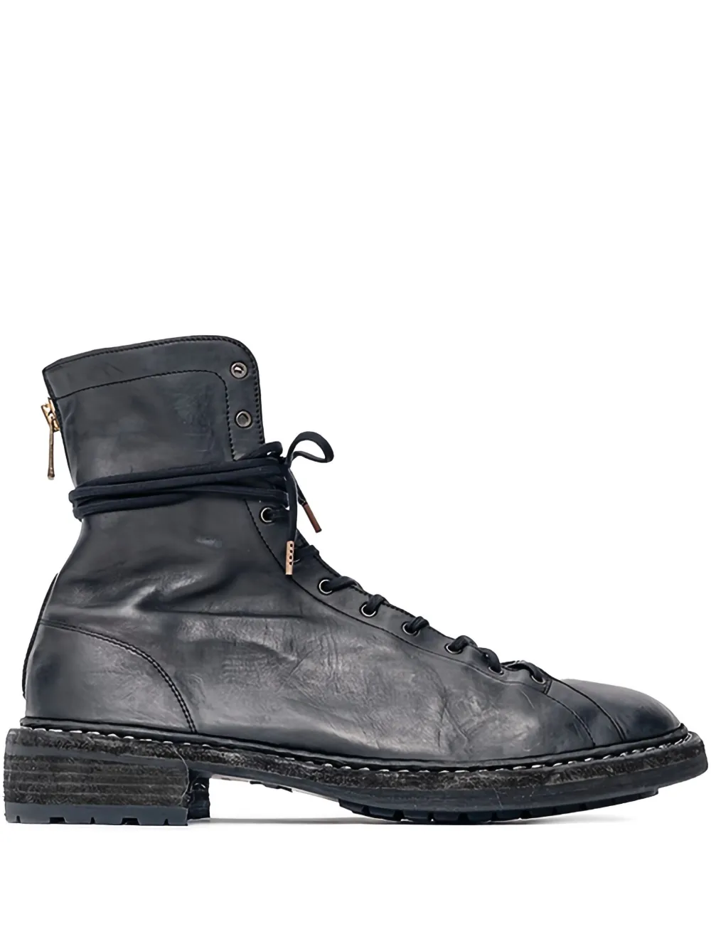 

Кожаные ботинки на шнуровке Guidi, черный