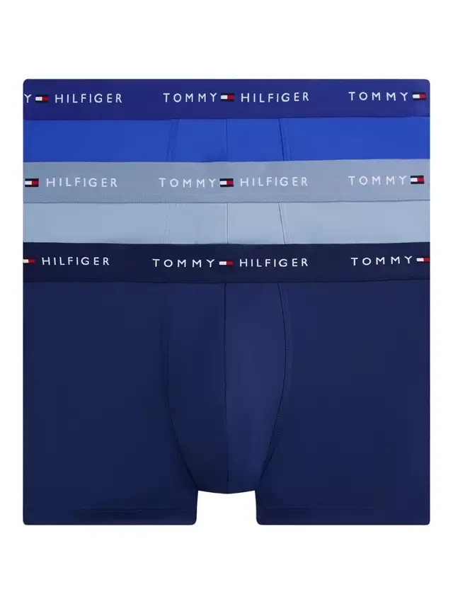 Трусы с логотипом на поясе, комплект из 3 штук, синие/разноцветные Tommy Hilfiger