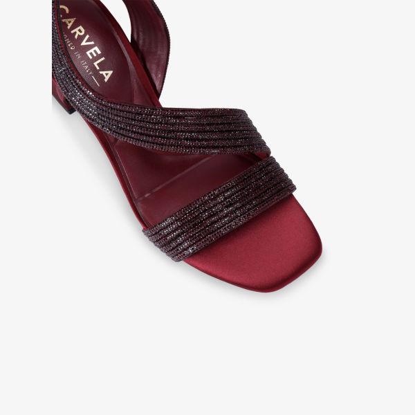 Босоножки Carvela плетёные на каблуке, винный — фото 4