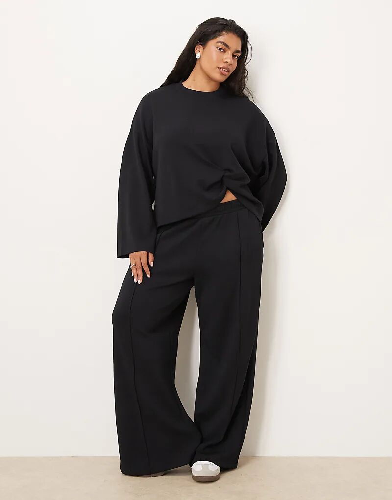 

Мягкие джоггеры Curve из купро с широкими штанинами ASOS DESIGN черного цвета