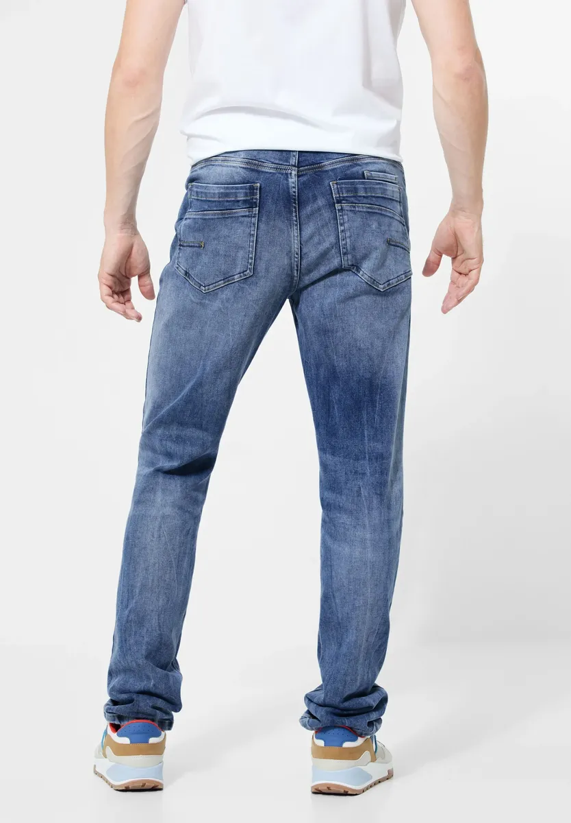 

STREET ONE MEN Джинсы обычного кроя, потертый вид, синий