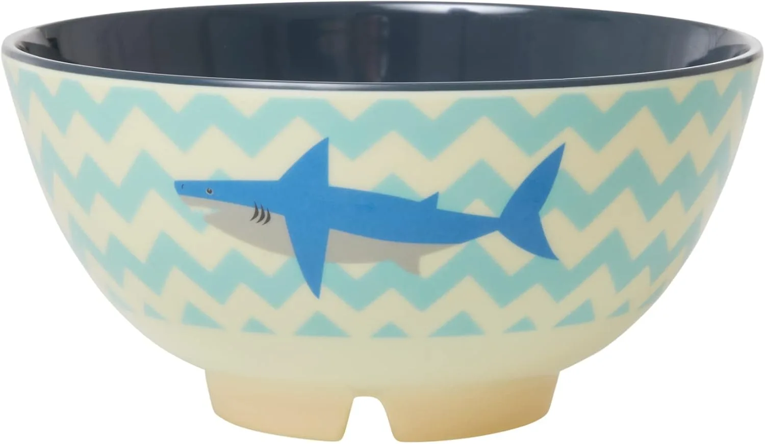 Средняя меламиновая миска - Cream - Shark Print Rice