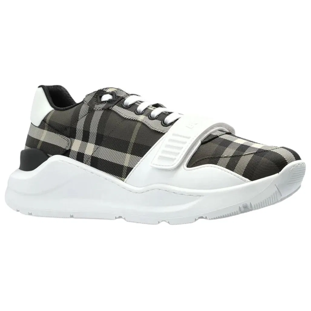 Кроссовки кожаные Burberry Black Gray — фото 4