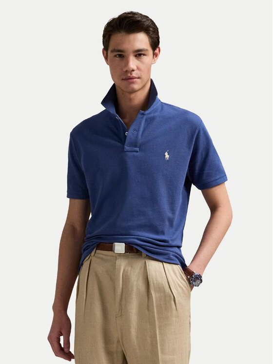 

Рубашка поло облегающего кроя 710536856460 Polo Ralph Lauren, синий