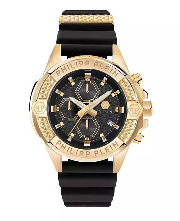 

Мужские золотые часы из нержавеющей стали, 44 мм Philipp Plein, black
