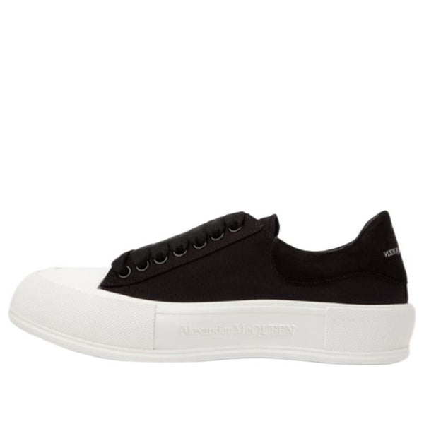 

Кроссовки deck plimsoll lace-up trainers 'black white' Alexander Mcqueen, черный