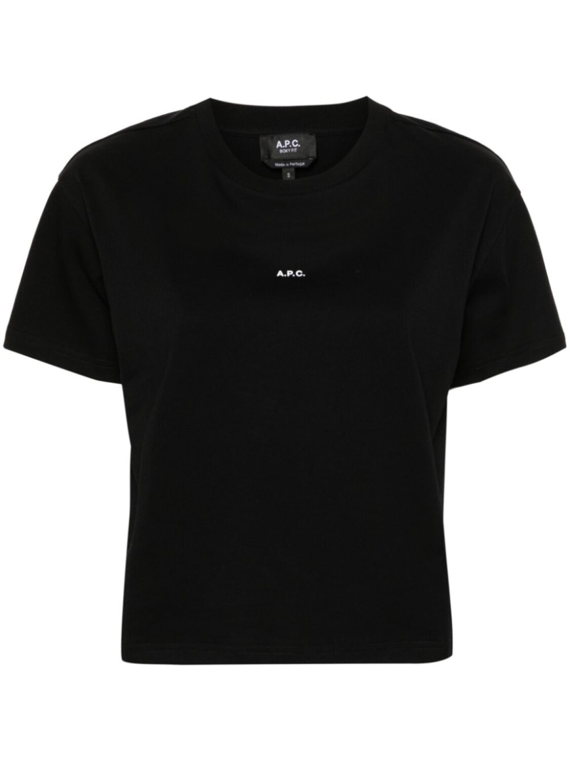 

A.P.C. укороченная футболка с логотипом, черный