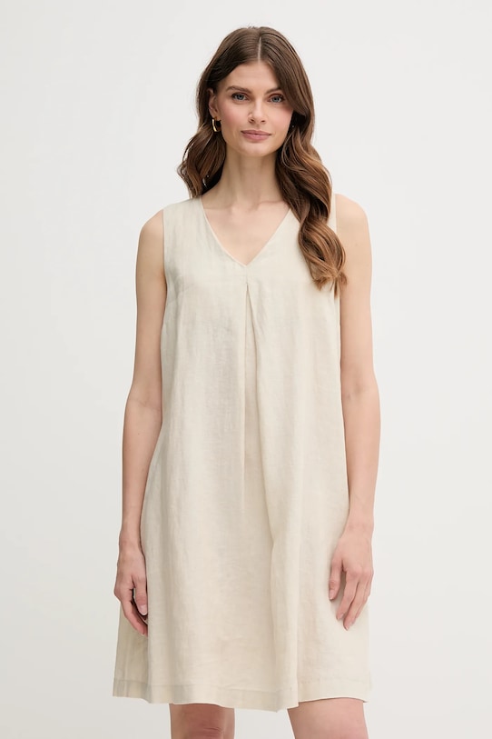 

Льняное платье United Colors Of Benetton, бежевый