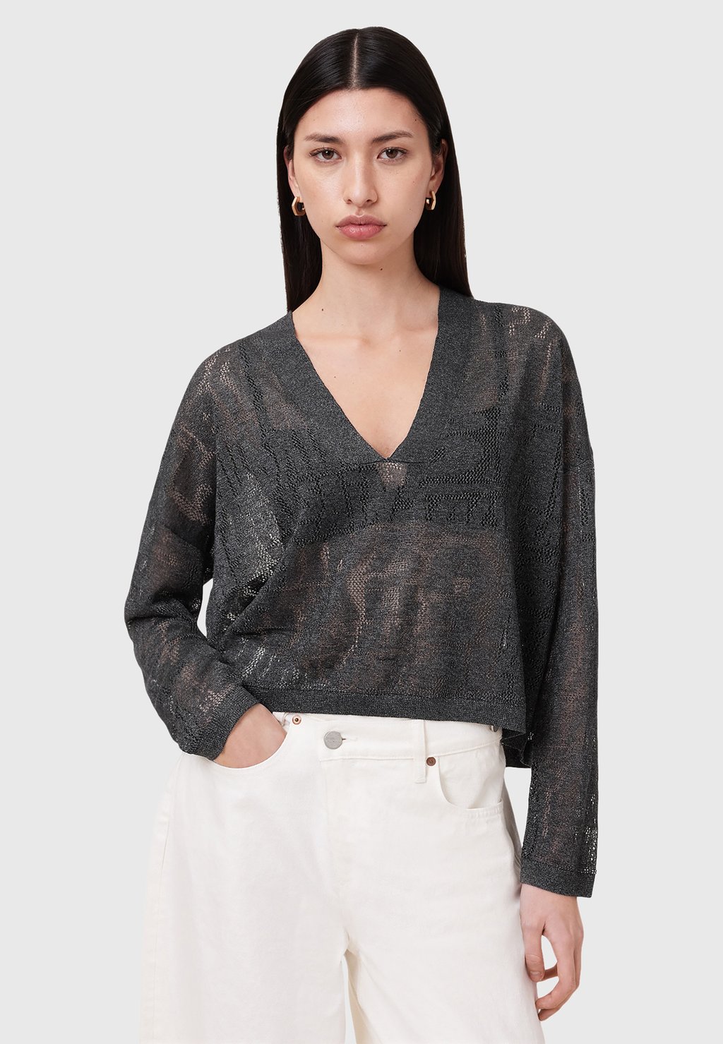 

Джемпер V NECK AllSaints, серый