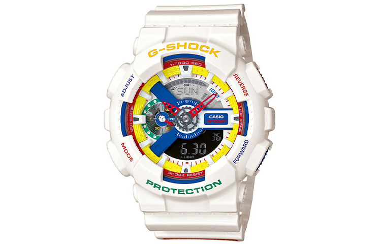 

CASIO Часы Men Black Watch GA-111DR-7A, Multicolor Dial and White Band