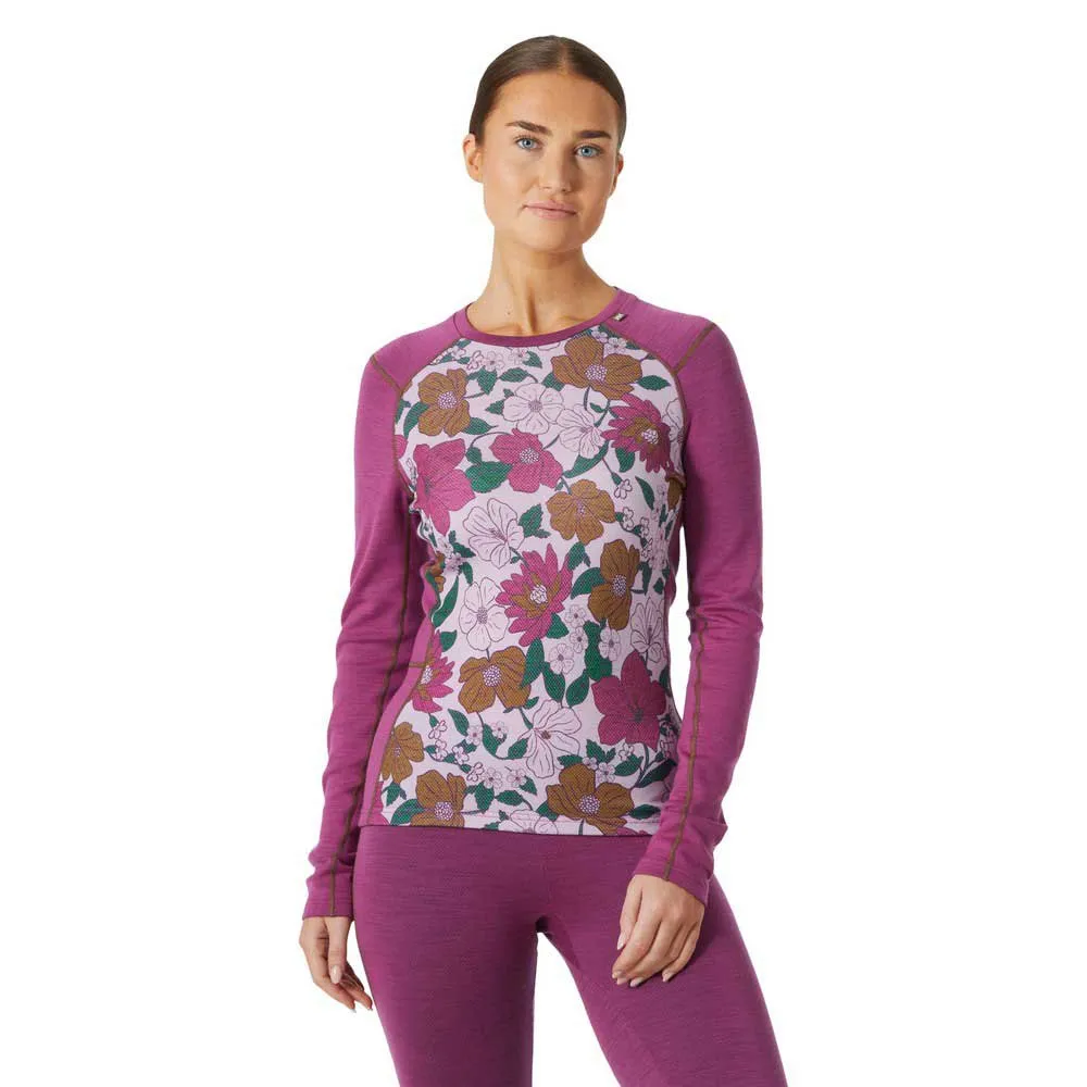 

Базовый слой Helly Hansen Lifa Merino Midweight Gra long sleeve, розовый