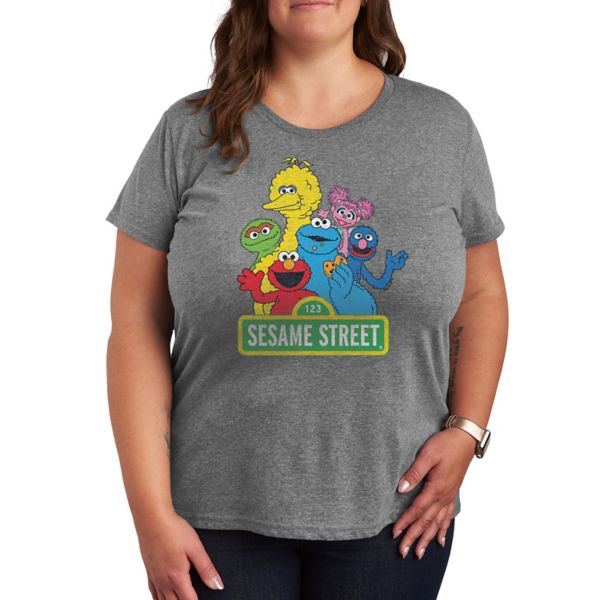 

Футболка с принтом в винтажном стиле Sesame Street Licensed Character, серый