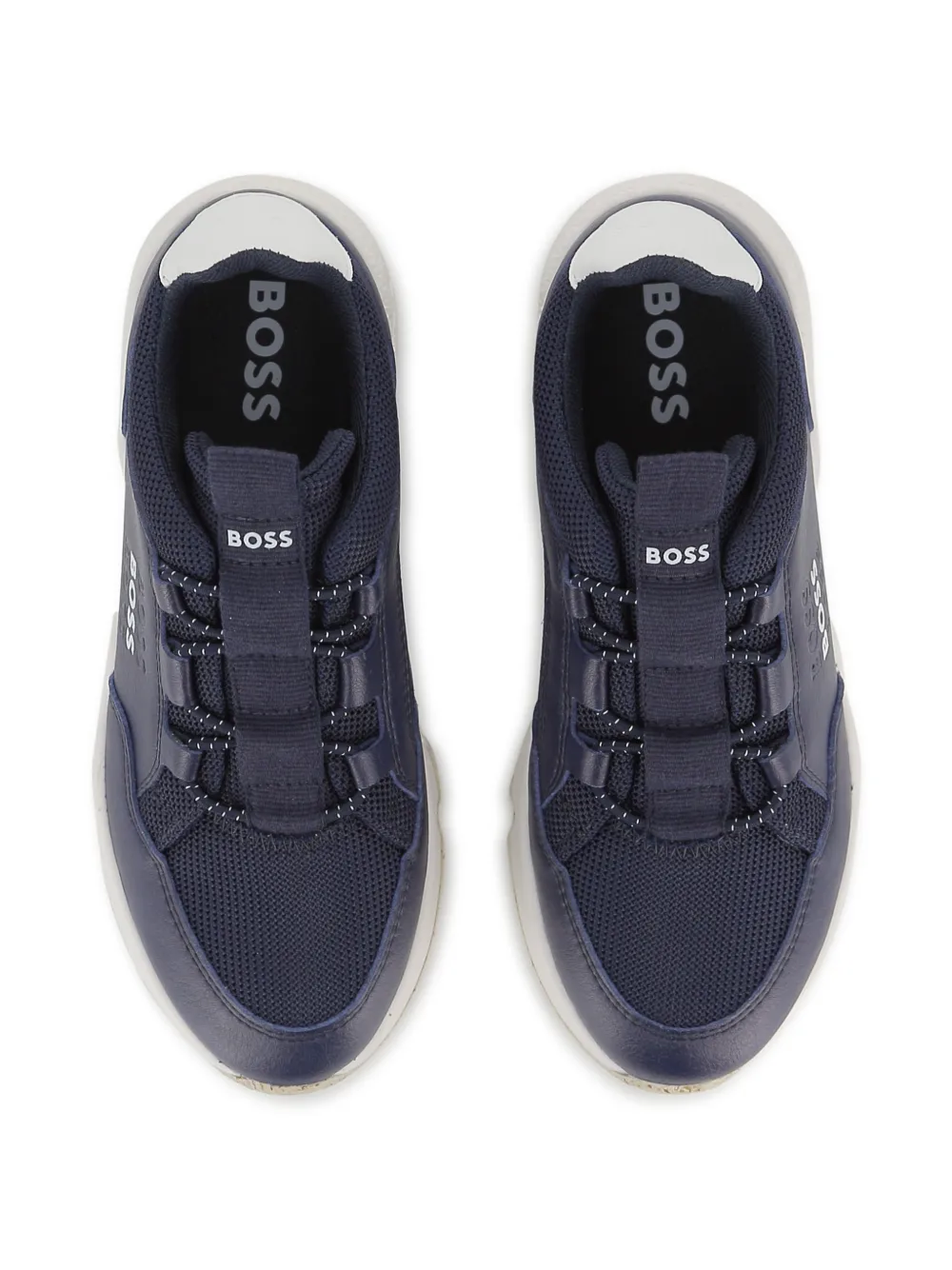Сетчатые кроссовки на шнуровке Boss Kidswear, синий — фото 4