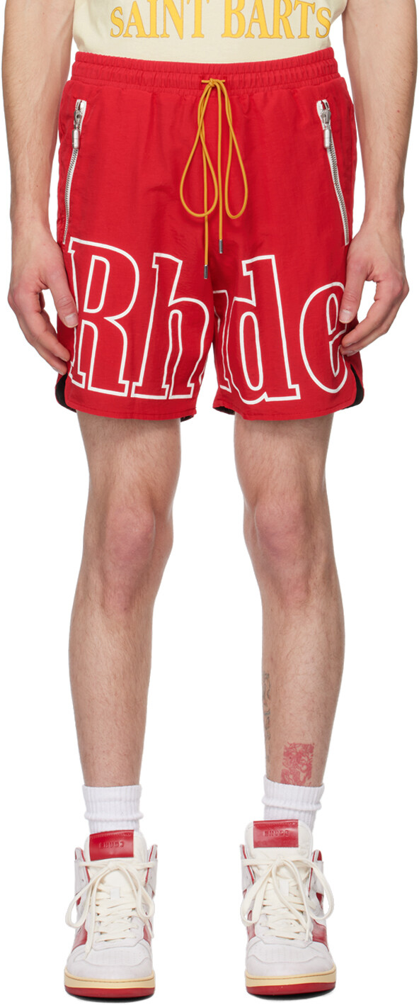

Красные шорты с логотипом Rhude