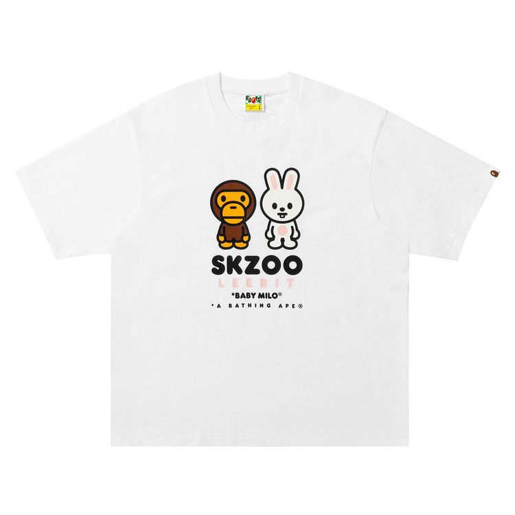 

Футболка BAPE x Stray Kids Leebit Baby Milo, белый