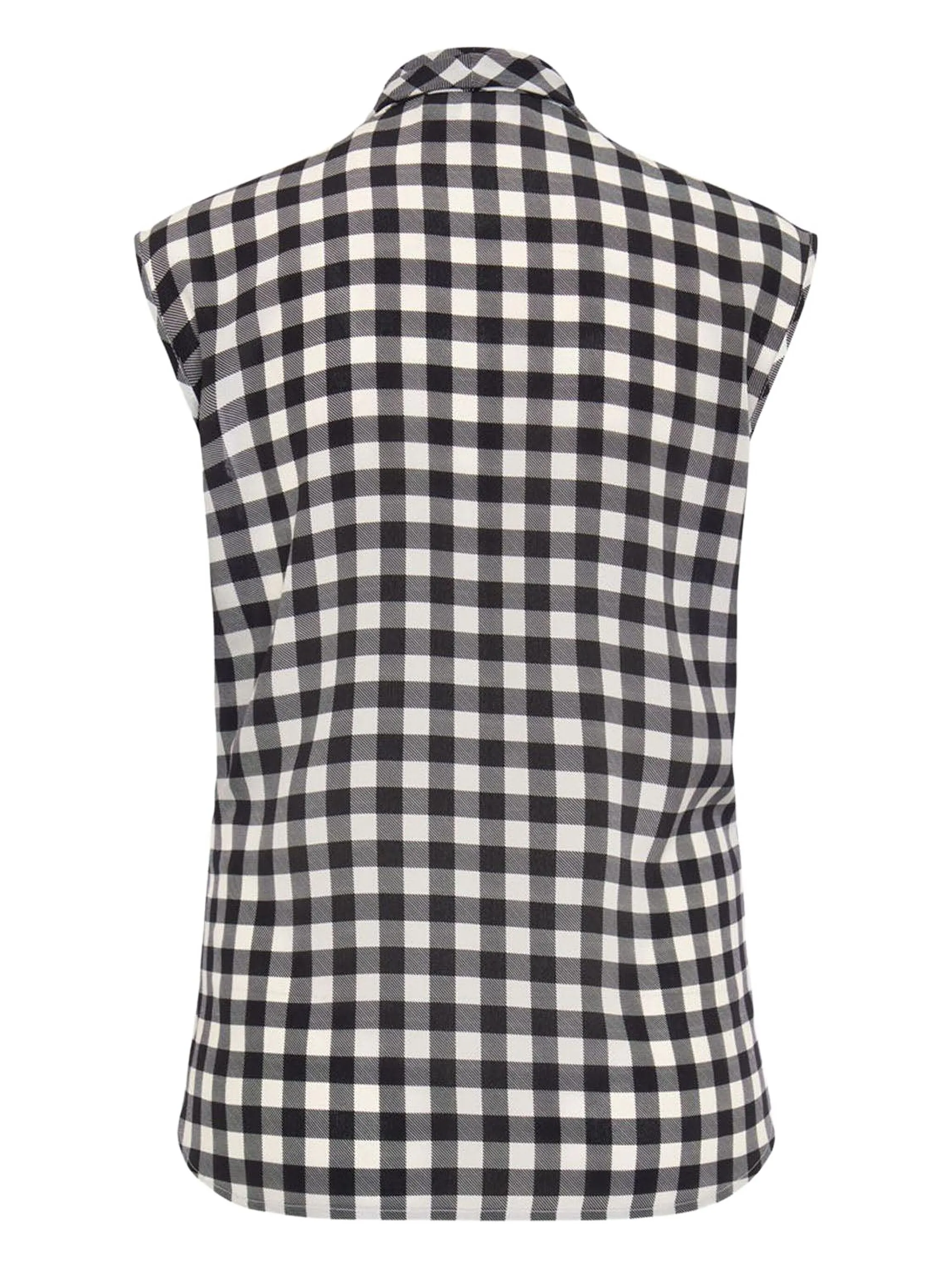 

Блузка в клетку гингем Maison Common, черный