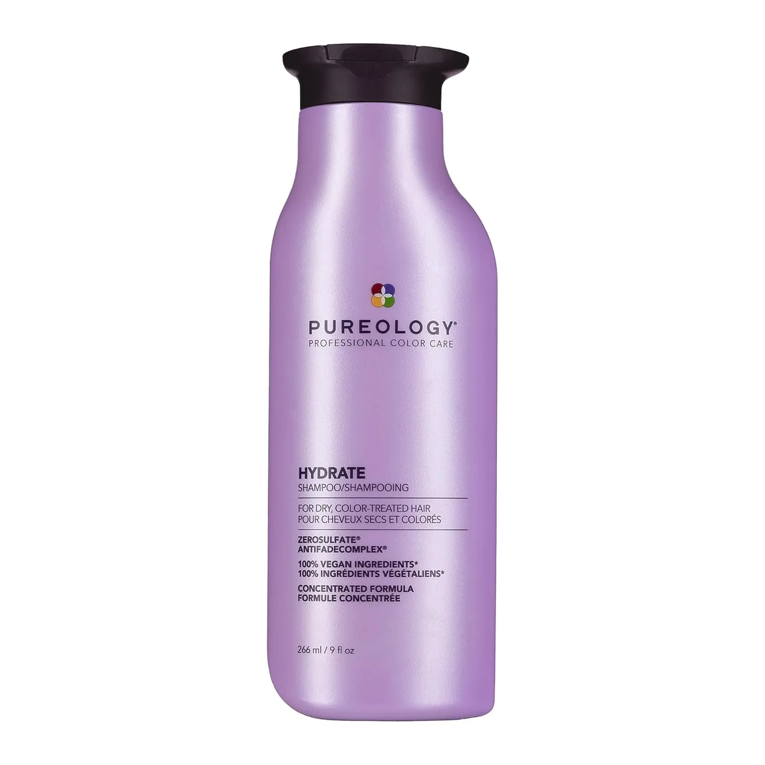 Увлажняющий шампунь Pureology Hydrate - для сухих или окрашенных волос, обеспечивает увлажнение и мягкость, содержит экстракт розы и зеленого чая, подходит для веганов и не содержит сульфатов. 266 мл (.), green