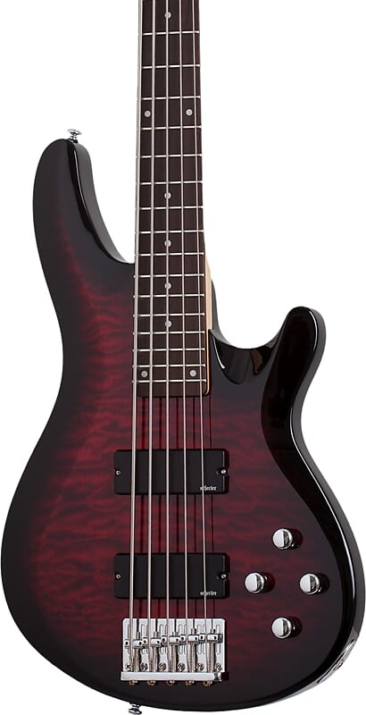 

Басс гитара Schecter C-5 Plus 5-String Bass Guitar, Quilted Maple Top, Trans Cherry Burst