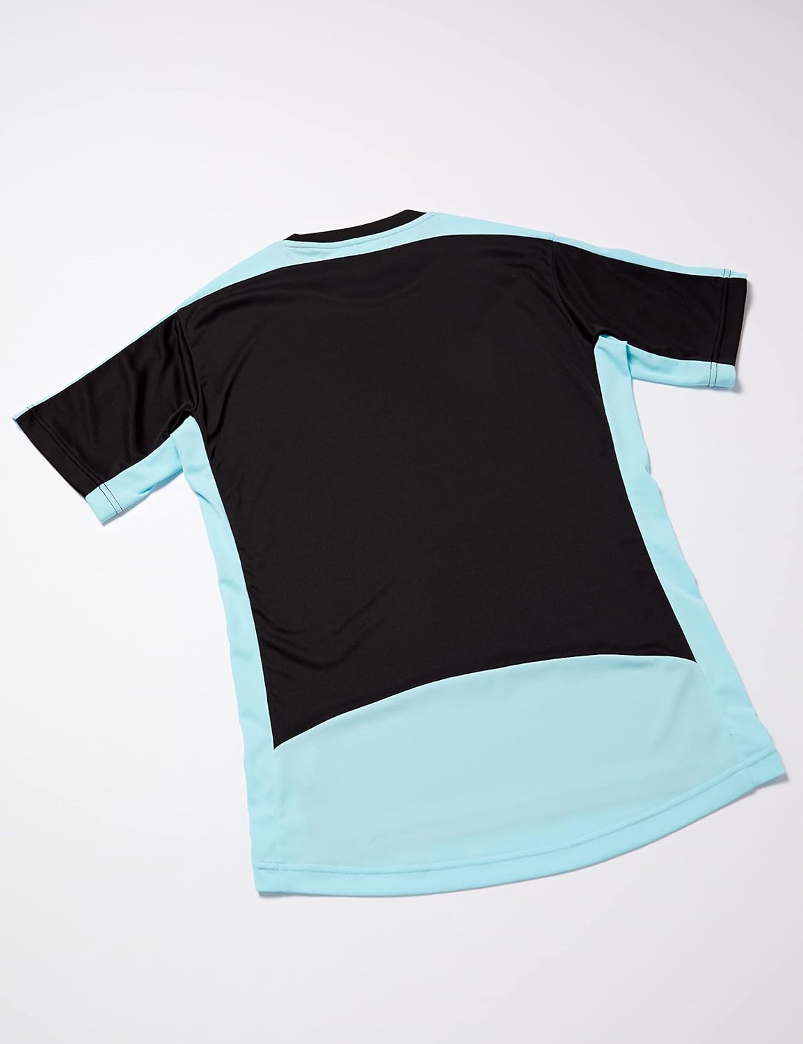 Детская футбольная форма Mizuno P2MAA046, футболка с коротким рукавом из материала Solar Cut, с коротким рукавом, черный/бирюзовый — фото 2