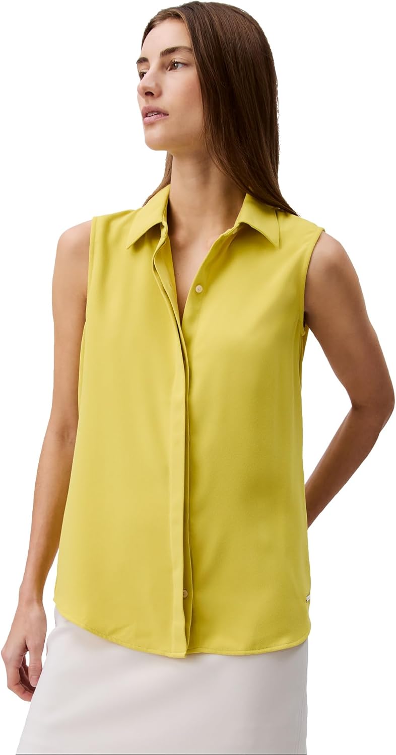 

Женский креповый топ без рукавов на пуговицах от Calvin Klein Jeans, Yellow