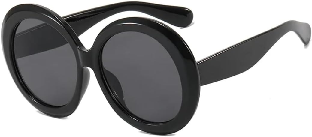 

Большие круглые солнцезащитные очки для женщин и мужчин, роскошные солнцезащитные очки в крупной оправе, очки для защиты глаз, большие очки для верховой езды SZVVBKK, Black Black