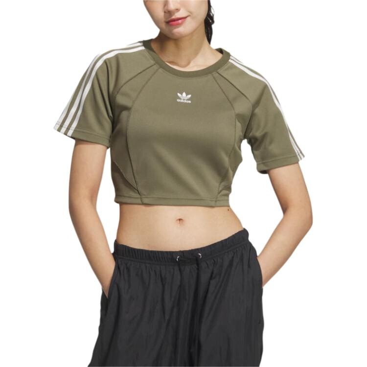 Футболка BABY TEE женская оливковая Strata Adidas Originals — фото 2