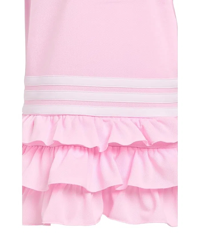 Платье поло с оборками из переработанного полиэстера Adidas Kids, Grey W Black Melange — фото 3