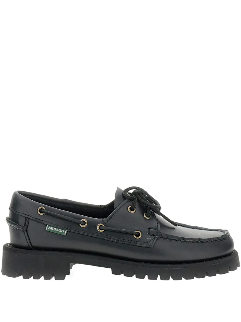 Кожаные лоферы на шнуровке Sebago, черный