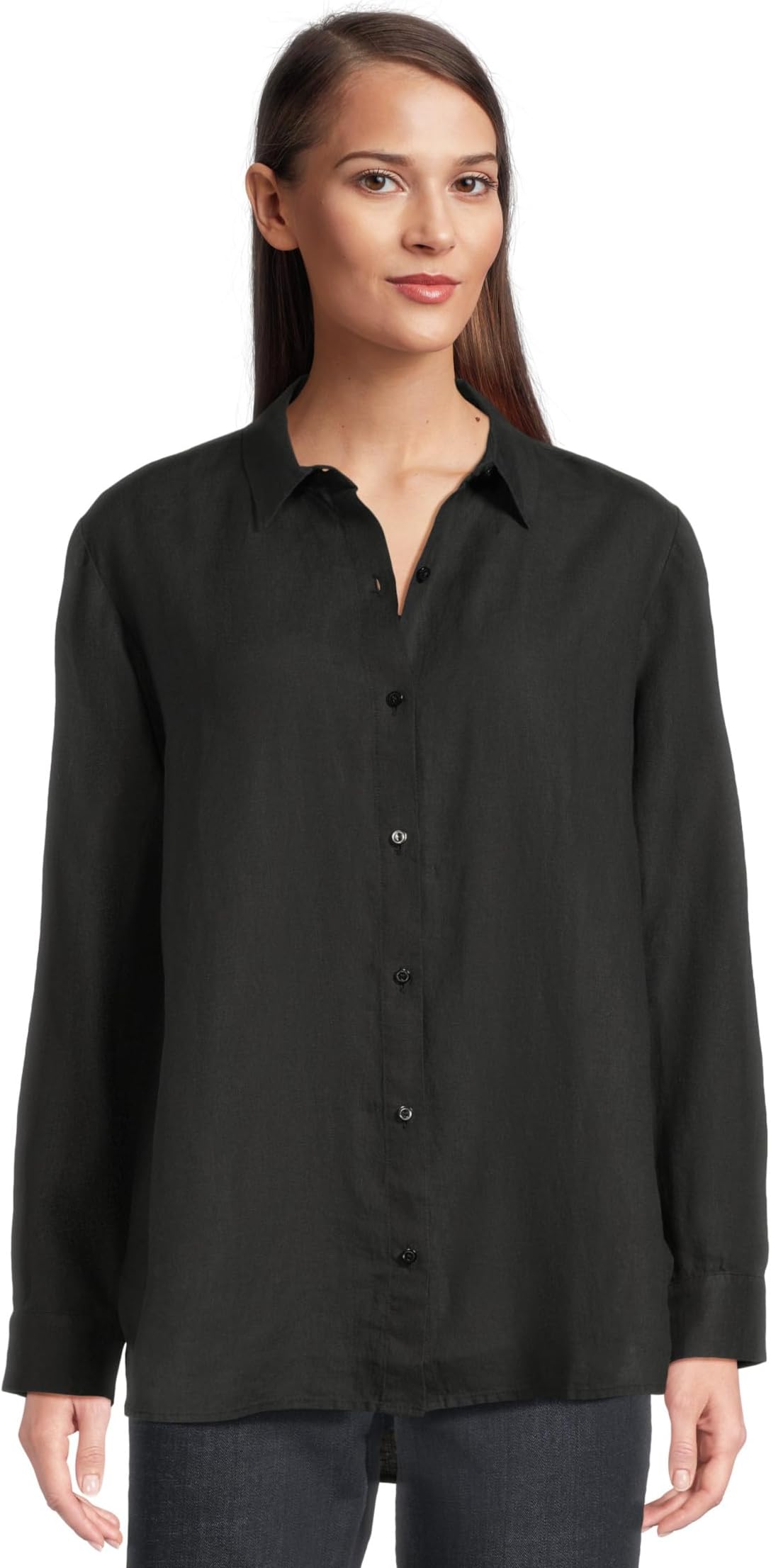 

Рубашка Eileen Fisher Classic Collar Long Shirt, черный