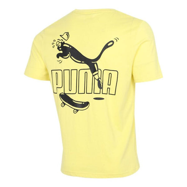 

Футболка funny logo printing round neck short sleeve yellow Puma, желтый