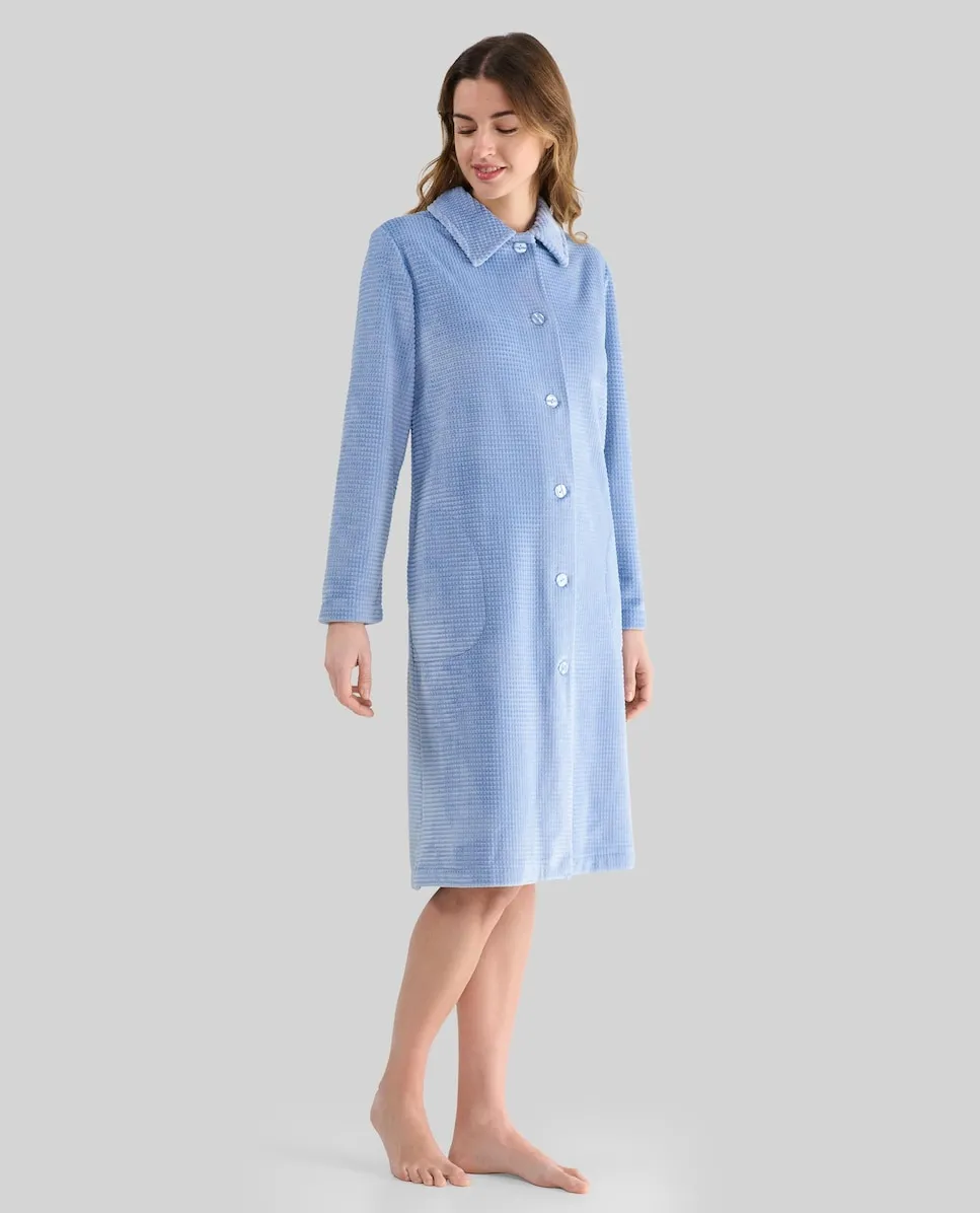 

Женский халат жаккард в клетку Lohe, серый