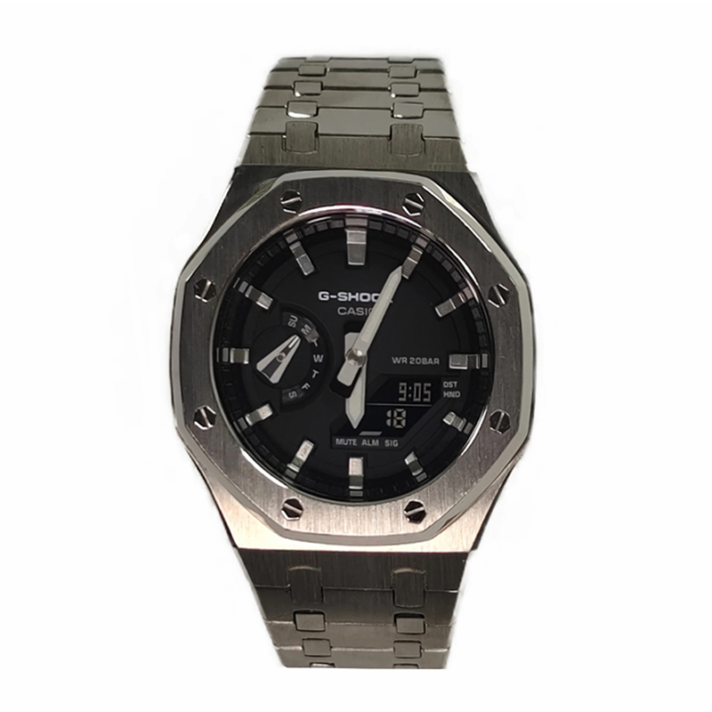 

Часы Casio G-Shock Analog-Digital 2100 Series, арт. GA-2100SKE-7A, серебро/черный