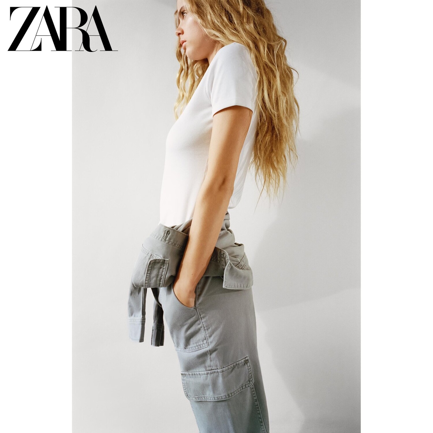 

Футболка женская Zara с круглым вырезом и короткими рукавами, белый