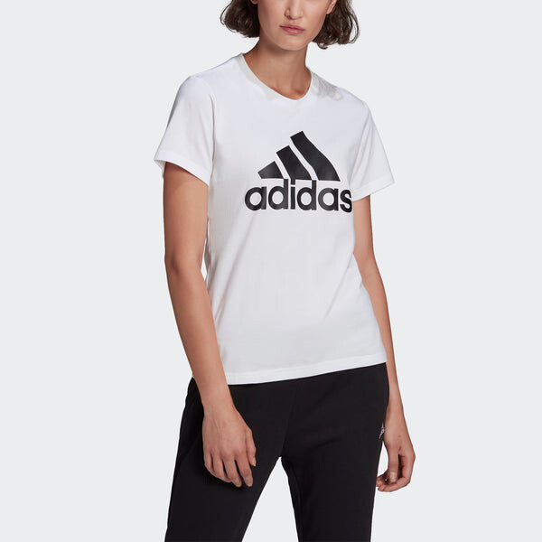 Футболка essentials logo t-shirt 'white black' Adidas, белый — фото 3